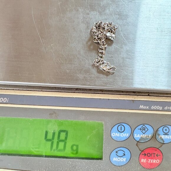 Italy Sterling Silver 925 Double Link Chain Bracelet Lobster Clasp 8" Length - Picture 8 of 8